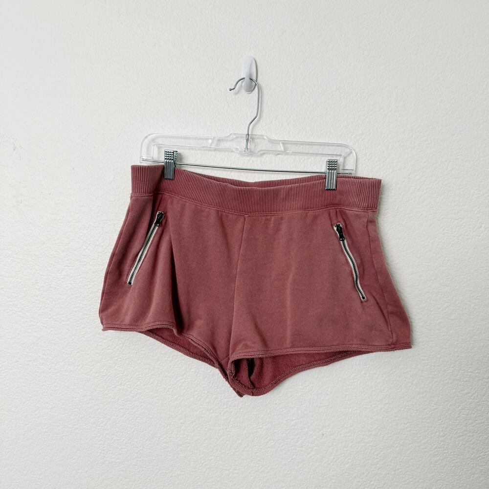 [Aerie] Distressed French Terry Knit Lounge Shorts Elastic Waistband Sz Large L